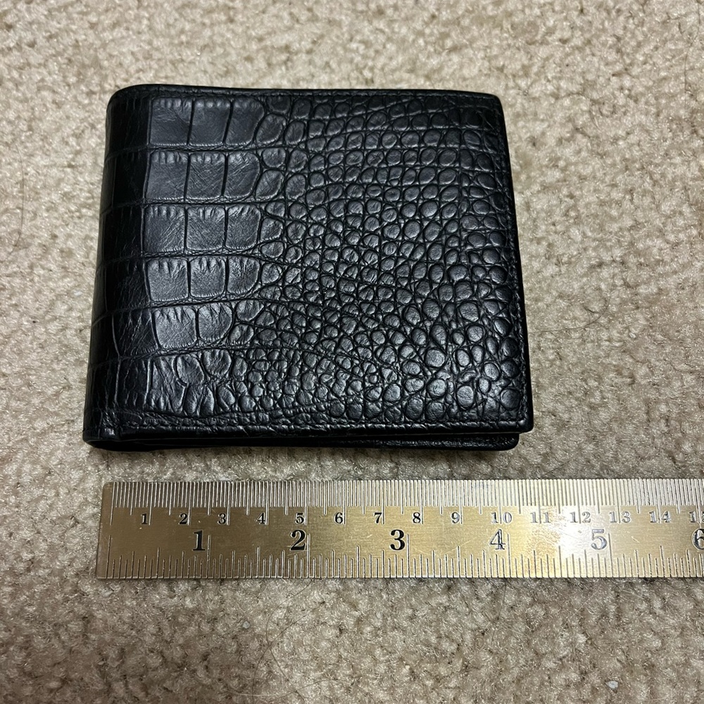 Gillio Croco Black Matte Printed Luxury Wallet 14cc Genuine Leather Men Purse